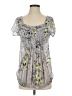 XOXO Gray Short Sleeve Blouse Size S - photo 1