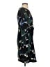 Ann Taylor 100% Polyester Print Green Casual Dress Size 4 Petite - photo 4