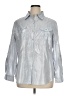 Ruby Rd. Metallic Silver Long Sleeve Button-Down Shirt Size 16 - photo 1
