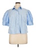 Free Assembly 100% Cotton Blue Short Sleeve Blouse Size XL - photo 1
