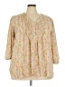 Rose + Olive 100% Polyester Yellow 3/4 Sleeve Blouse Size 3X - photo 1