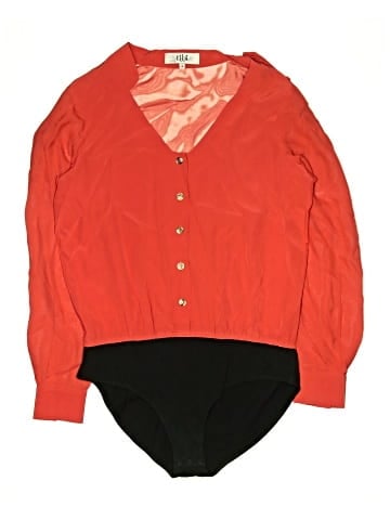 Tibi Long Sleeve Silk Top (view 1)