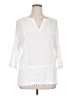 XCVI White 3/4 Sleeve Blouse Size L - photo 1