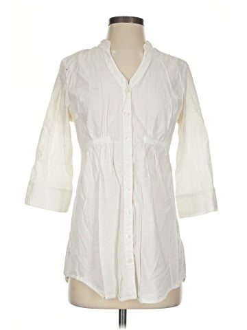 Fashion Bug 3/4 Sleeve Button-Down Shirt (view 1)