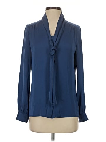 Milly Long Sleeve Silk Top (view 1)