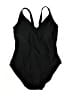 Serra Solid Black One Piece Swimsuit Size L - photo 1