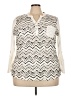 Bongo Chevron-herringbone Ivory 3/4 Sleeve Blouse Size 3X - photo 1