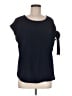 maette 100% Polyester Black Short Sleeve Top Size M - photo 1