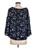 MICHAEL Michael Kors Blue 3/4 Sleeve Blouse Size M - photo 2