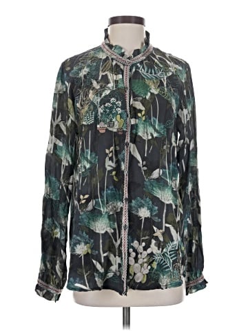 Johnny Was Long Sleeve Silk Top (view 1)