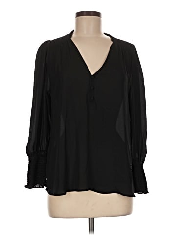 Aqua Long Sleeve Blouse (view 1)