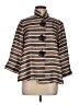 Joseph Ribkoff Stripes Brown 3/4 Sleeve Button-Down Shirt Size 6 - photo 1