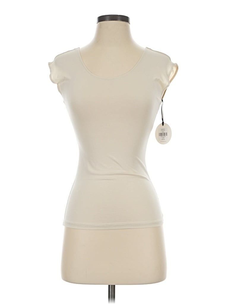 Assorted Brands Short Sleeve Top Ivory One Shoulder Neckline Tops In White
