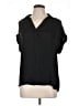 Naked Zebra 100% Polyester Black Short Sleeve Blouse Size L - photo 1