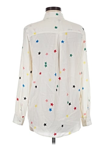 Equipment Long Sleeve Silk Top (view 2)