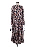 Easel 100% Rayon Floral Blue Casual Dress Size S - photo 1