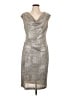 Connected Apparel Metallic Silver Cocktail Dress Size 12 - photo 1