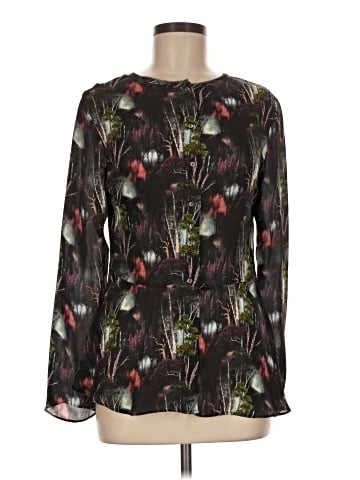 Nicole Miller Artelier Long Sleeve Silk Top (view 1)