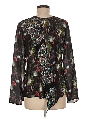 Nicole Miller Artelier Long Sleeve Silk Top (view 2)