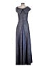 Xscape Solid Silver Gray Cocktail Dress Size 4 - photo 2