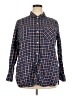 Old Navy 100% Cotton Checkered-gingham Blue Long Sleeve Button-Down Shirt Size XXL - photo 1