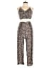 Justify 100% Rayon Animal Print Brown Jumpsuit Size L - photo 1