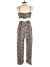 Justify 100% Rayon Animal Print Brown Jumpsuit Size L - photo 2