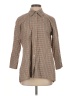 Boho Chic Houndstooth Brown Tan 3/4 Sleeve Button-Down Shirt Size S - photo 1