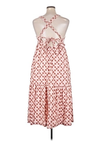 Madewell Cicely Tiered Midi Dress in Geo Checkerboard (view 2)