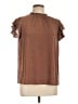 Adrianna Papell Brown Short Sleeve Blouse Size L - photo 1