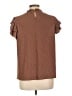 Adrianna Papell Brown Short Sleeve Blouse Size L - photo 2