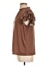 Adrianna Papell Brown Short Sleeve Blouse Size L - photo 5
