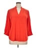 Chico's 100% Polyester Orange 3/4 Sleeve Blouse Size XL (3) - photo 1