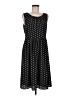 Talbots 100% Polyester Polka Dots Black Casual Dress Size 8 - photo 1