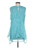 Fever 100% Polyester Teal Sleeveless Blouse Size S - photo 2