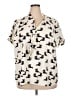 ModCloth Print Ivory Short Sleeve Button-Down Shirt Size 2X - photo 1