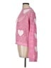 Pol 100% Polyester Hearts Pink Pullover Sweater Size L - photo 5