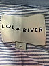 Lola River 100% Cotton Stripes Blue 3/4 Sleeve Button-Down Shirt Size L - photo 7