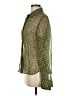 Carlisle 100% Silk Animal Print Green Long Sleeve Silk Top Size 8 - photo 5