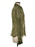Carlisle 100% Silk Animal Print Green Long Sleeve Silk Top Size 8 - photo 4