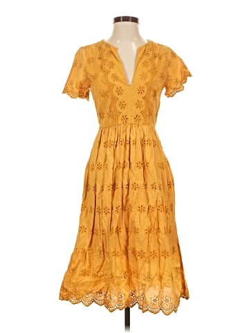 Madewell Scalloped Eyelet Midi Dress (view 1)