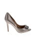 Badgley Mischka 100% Leather Silver Heels Size 6 1/2 - photo 1