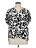 Well Worn 100% Viscose Floral Ivory Short Sleeve Blouse Size XL - photo 1