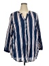 Echo Stripes Blue 3/4 Sleeve Blouse Size 2X - photo 1