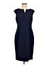 Kasper 100% Polyester Solid Blue Cocktail Dress Size 8 - photo 1