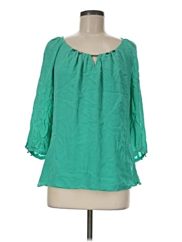 White House Black Market 3/4 Sleeve Silk Top (view 1)