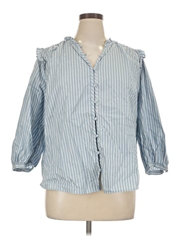 LC Lauren Conrad 3/4 Sleeve Button-Down Shirt (view 1)