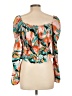 Bar III 100% Polyester Orange Long Sleeve Blouse Size L - photo 2