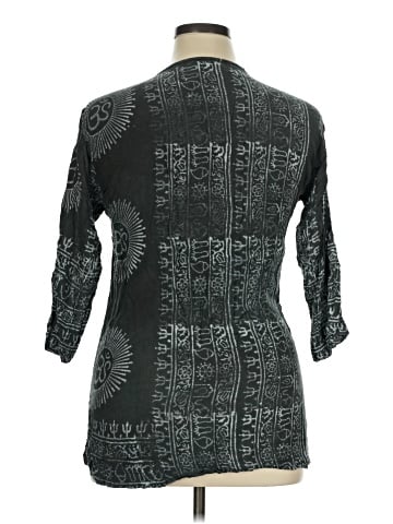 Earthbound Trading Co. 3/4 Sleeve Blouse (view 2)