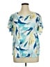 Chico's 100% Linen Blue Short Sleeve Blouse Size XL - photo 1